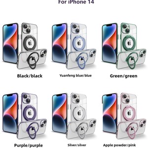 Chargeur de téléphone portable sans fil Power Bank Case pour iPhone 16 15 14 13 Pro Max Protection magnétique TPU Organizer Cover Phone Grip - Product Image 5