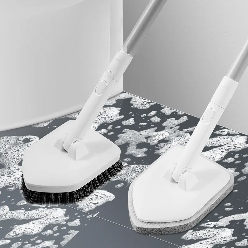 TXL440 brosse télescopique à Long manche pour le nettoyage des carreaux de la salle de bain, des toilettes, brosses à poils triangulaires, brosse multifonctionnelle pour le sol