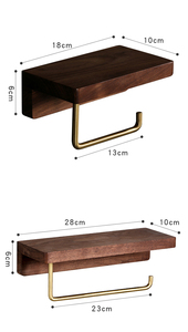 Soporte de pared de madera maciza personalizado de fábrica para caja de pañuelos con soporte de papel higiénico de pie y estante para teléfono - Product Image 4