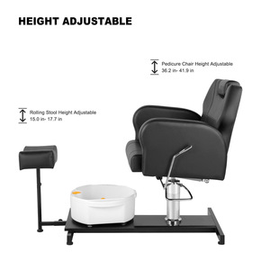 Professional Factory Supply Pedicure Chair With <b>Reclining</b> Seat And Pipeless Foot Spa For Nail Salon Use White Pu Material - Product Image 5