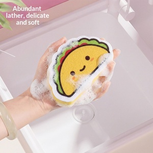 Éponge de nettoyage créative à motif de dessin animé, tampon de nettoyage épais double face, éponge magique pour le lavage de la vaisselle et des casseroles de cuisine - Product Image 2