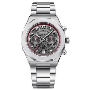 Reloj Deportivo de Cuarzo 2025, Cronógrafo de Acero Inoxidable para Hombre, con Logotipo Personalizado, Esfera Esqueleto con Números Árabes, Correa de Goma, Resistente al Agua - Product Image 6