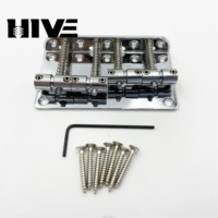 Direct Selling Guitar Bridge Electric Bass Guitar Bridge Stringing Board Straight Guitar Bridge 7/5-hole Version in Silver Color