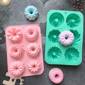 <b>Silicone</b> Donut Baking Molds,Multicolor Doughnut Pans,6-Cavity Designs Donut Flower And Swirl Shaped,Suitable for Baking - Product Image 5