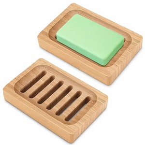 WHOLESALE 100% NATURAL <b>BAMBOO</b> <b>SOAP</b> <b>DISH</b> TRAY HOLDER HANDMADE CUSTOMIZED LOGO ECO2GO SQUARE MODERN WALL MOUNT - Product Image 1