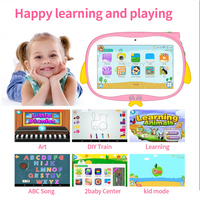 Tablet Android 7 inci untuk anak-anak, ROM 32GB balita Tablet anak Kontrol orang tua aplikasi Tablet Pc dengan wadah silikon