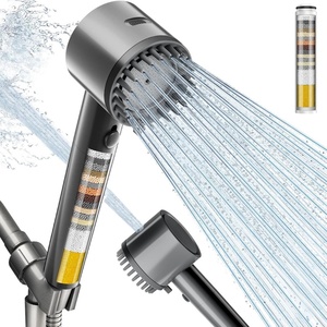Pommeau <span class=keywords><strong>de</strong></span> douche haute pression turbo réglable, design moderne et minimaliste, installation murale - Product Image 1