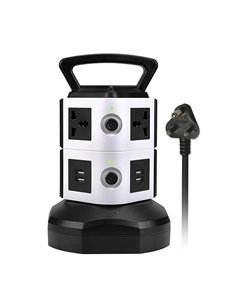 Bande de charge d'alimentation Prise de tour domestique avec 6 prises universelles 4 ports USB <span class=keywords><strong>Base</strong></span> de câble rétractable pour une utilisation au bureau à domicile - Product Image 2