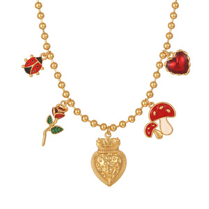 Collier Cœur Cerise Esthétique Coquette Y2K avec Breloques Papillon & Coquillage, Ras-de-cou Mignon, Accessoires d'Été pour la Plage, Cadeau Tendance pour Filles - Product Image 5