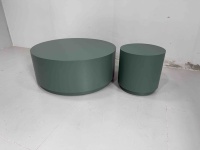 Table basse ronde convertible, couleur verte, taille et couleur personnalisables, design moderne en bois pour salon