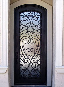 Precio de fábrica usado moderno Exterior de Seguridad frontal de hierro forjado puertas de una sola puerta para casas - Product Image 4