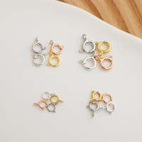 10 pièces/sac, fermoirs à ressort en argent sterling 925, crochets ronds pour bracelets et colliers, connecteurs pour la fabrication de bijoux