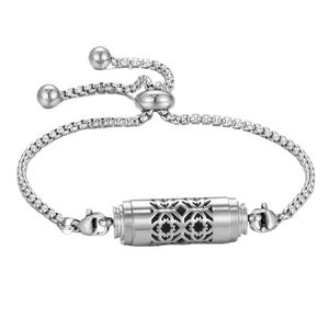 Difusor de aromaterapia ajustable de acero inoxidable con cadena y pulsera para mujeres y hombres - Product Image 2