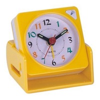 Jam Meja Lipat Mini Jam Alarm Analog Kuarsa Lampu Malam Snooze Pengubah Warna Dial Suara untuk Perjalanan RV