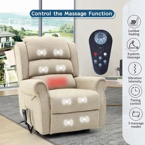 Geek sofa Lazy Boy Hoch leistungs leder oder Stoff Power Electric Lift Recliner Riser Stuhl mit Massage und Wärme für ältere Menschen