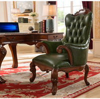Chaise de bureau en cuir véritable de style américain, chaise décontractée vintage, fauteuil simple, pour la maison, le bureau et l'hôtel.