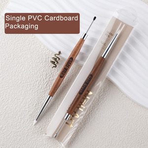 Pinceau à ongles en silicone double tête ovale, brosse à ongles 3D en silicone pour sculpture et gravure, outil pour gel dur, manucure en salon, pinceau en silicone pour nail art - Product Image 4