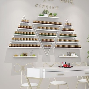 Luxury Metal <b>Nail</b> Polish Rack Wall Mounted Display Organizer Triangle Geometric <b>Nail</b> Salon Furniture Cosmetic Storage Shelf - Product Image 1