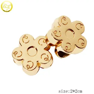 Contas de forma de flor personalizada, liga de zinco pulseira ajustável de logotipo do furo do metal para fazer jóias