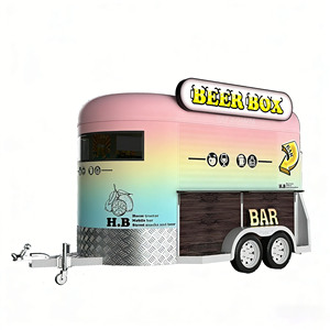 Beer Box Mobile <b>Bar</b> Trailer With Wooden Counter And Colorful Design For Street <b>Snacks</b> And Beer H.B Brand - Product Image 1