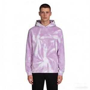 Sweat à capuche pour homme à bas prix avec logo imprimé, technique de teinture tie-dye et mélange de tissus, 100% coton, molleton et tissu éponge français, vêtements pour homme - Product Image 5