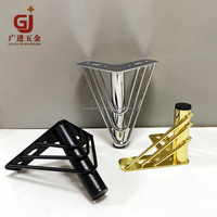 15cm Hot Sale Gold Chrom Sofa Füße Dreieck Metall beine Sofa Möbel Beine für Bett
