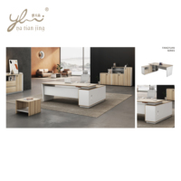 Vente en gros Comptoirs de réception en MDF Mobilier de bureau moderne avec rangement Table de bureau durable pour les entreprises