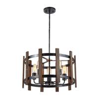 Lustre para fazenda moderno de 5 lâmpadas, estilo vintage, industrial e rústico, iluminação pingente