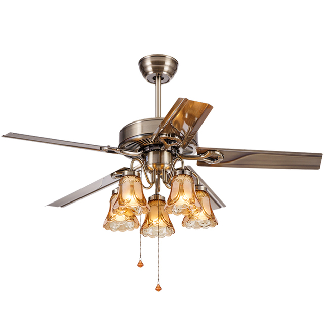 Good Quality European Style Decorative 42 Inch Ceiling Fan with LED Light Retro Ceiling Fan Light Chandelier