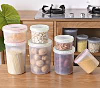 Contenants de stockage alimentaire en silicone PP hermétiques avec couvercles à vis, empilables, sans BPA, compatibles micro-ondes, organisateur de cuisine et de réfrigérateur