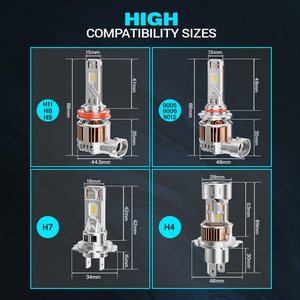 Nuovi Fari LED H4 di Alta Qualità 50W 6000K Plug-and-Play IP68 Impermeabili per <span class=keywords><strong>Fiat</strong></span>/VW, Adattamento Universale, Fascio Alto/Basso - Product Image 2
