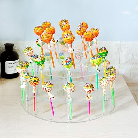 Mikikit Houten Cake Pop Stand Verstelbare Lollipop Houder voor