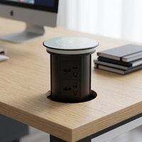 Prise de bureau escamotable automatique C-2H 16A13A avec alimentation universelle/US/UK/EU à quatre prises, installation dissimulée