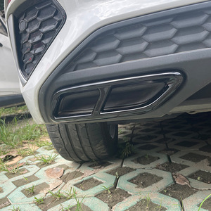 Audi A3 8Y S Line Sportback Sedan 2021+ Exhaust Tip Frame Decal Bumper ABS Adhesive Car Sticker Piano Black Carbon Fiber Texture - Product Image 3