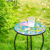 Meubles de jardin Bistro Table basse pliante en verre Petit porche Colibri Supports pour plantes