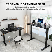 Bureau debout électrique extensible et réglable en hauteur, avec cadre en bois recouvert d'une peinture antirouille, pour une utilisation dans les villas et les meubles de maison