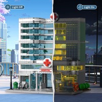 Bloques de Construcción de Hospital Personalizados, Modelo de Centro Médico, Juego de Ladrillos de Arquitectura, Plástico ABS, Escala 1:12, Marca Yili, Recuerdo de Hospital