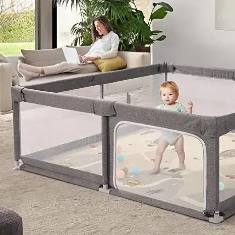 Safety Baby Folding Playpen Large size bumper-proof Baby Playpen With Mat