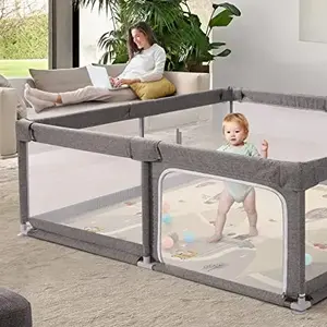 Safety Baby Folding Playpen Large Size Bumper-proof Baby Playpen With Mat