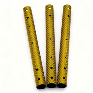 SHENYU High Strength Carbon Fiber Tube 25*23mm 1000mm Long Gold Electroplated Cloth Surface - Product Image 5