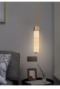 LEDモダンシャンデリア アラバスターペンダントライト 大理石シャンデリア 高級照明 ベッドサイド用 - Product Image 5