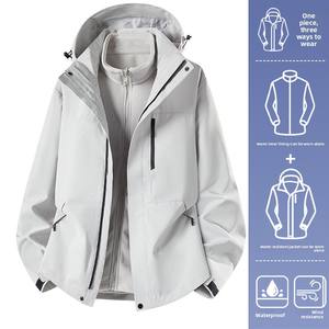 Chaqueta de <span class=keywords><strong>Forro</strong></span> <span class=keywords><strong>Polar</strong></span> para Exteriores, Unisex, Estilo Montaña, Tres en Uno, Desmontable, de Dos Piezas, Resistente al Viento, Impermeable, Cálida, Personalizada - Product Image 6