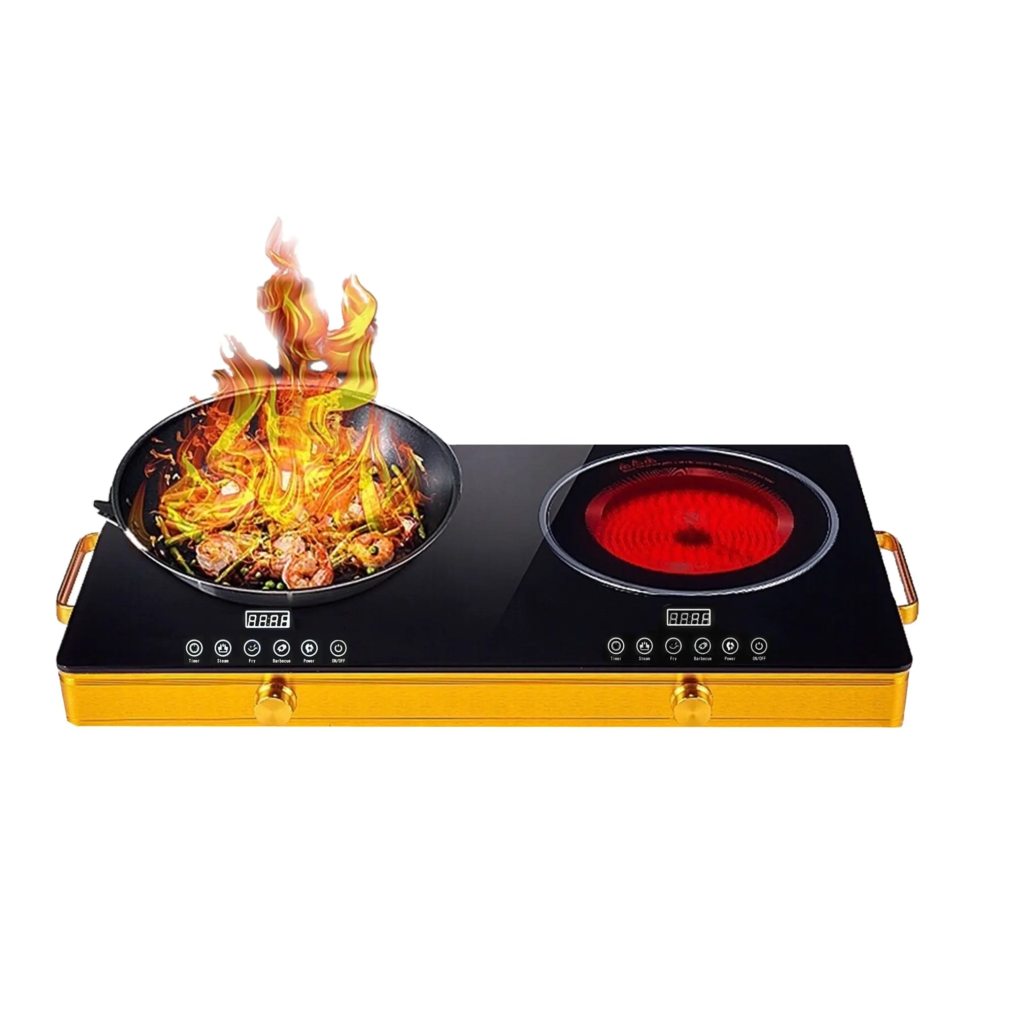 Desktop Type Double Infrared Hot Plate Burners Electric Infrared Cooktop 2023 Hot Sell 3500W OEM Galvanized Iron Hotpot