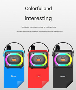 Cao Cấp 4 Inch Midrange Loa Di Động Màu Xanh Răng 5W Nhà Woofer RGB Ánh Sáng Âm Thanh Loa Âm Thanh Với Không Dây Mic Class D - Product Image 3