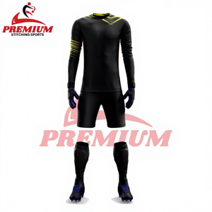 Uniforme de gardien de but de football sur mesure en gros, short imprimé personnalisé, 100% polyester respirant, séchage rapide, haute qualité pour équipe - Product Image 1