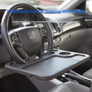 <span class=keywords><strong>Plateau</strong></span> multifonctionnel <span class=keywords><strong>pour</strong></span> volant de <span class=keywords><strong>voiture</strong></span> et support de rangement avec table à manger et support <span class=keywords><strong>pour</strong></span> ordinateur portable, tablette, en matériau PE, Meilunmei - Product Image 1