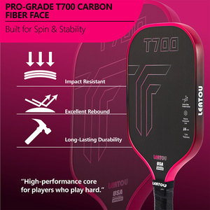 Paleta de Pickleball Portátil de Fibra de Carbono T700 con Núcleo de Panal de Abeja de 16 mm, Marca Privada Personalizada, Bajo MOQ, Suministro Directo de Fábrica - Product Image 5