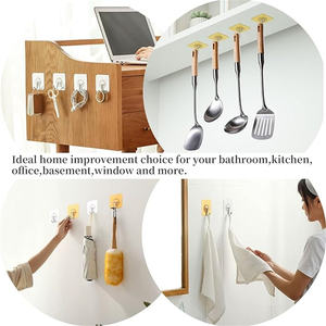 Crochet sans couture réutilisable transparent robuste étanche à l'huile pour salle de bain cuisine auto-adhésif avec occasion de mariage - Product Image 2