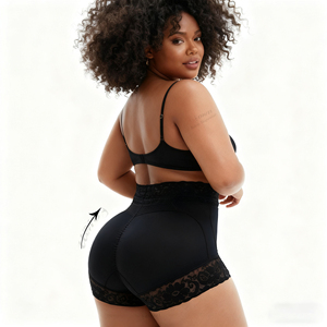 Của phụ nữ cộng với kích thước Hip Lift Body Shaper Tummy kiểm soát Breathable ren cao Eo Định Hình Quần lót chống trượt chặt chẽ ngắn Briefs - Product Image 3