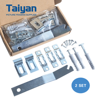 Kit de suspension professionnel antivol pour tableaux, en acier argenté, avec accroche robuste et quincaillerie de fixation sécurisée
